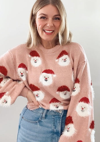 The Santa Sweater in Blush