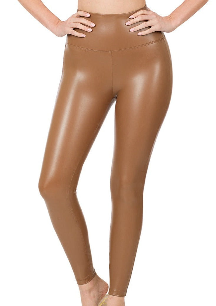 The Becca Vegan Leather Tights in Camel – Ivory Lane Boutique Inc.