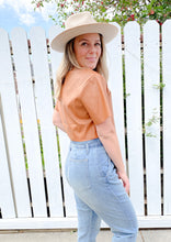 The Vegan Leather Cropped Tee in Camel