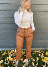 The High Rise Vegan Leather Pants in Camel